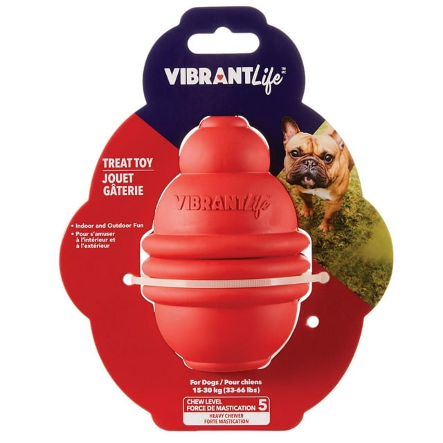 Vibrant Life Rubber Large, Medium Red Treat Dispenser Dog Toys