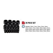 Sunex Tools 26-Piece 1/2 Drive Metric Impact Socket Set, Cr-Mo Steel, 10mm to 36mm