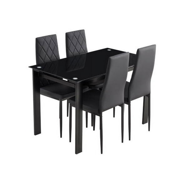 Diamond shaped dining table and chair set of 4