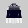 thumbnail image 5 of Craaazy Women's Striped Blouse Button Down Turn-Down Collar Long Sleeve Casual Top for Summer and Casual Outings Gifts, 5 of 5