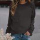thumbnail image 1 of TaTaai Womens Round Neck Raglan Sleeve Sweatshirt Solid Color Casual Pullover Long Sleeve Top Hoodless Daily Wear Gift, 1 of 5