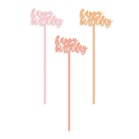 Happy Birthday Drink Stirrers, Set of 12