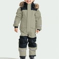 thumbnail image 2 of UAYOTSE Snowsuit Children's Unisex Ski Suit Thickened Warm Ski Overall Winter Warm Ski Suits with Hood Snow Overall Windproof,Sizes 13-14 Years, 2 of 6