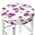 thumbnail image 6 of Goofa Orchids Flowers Printed Stool Covers Round, Waterproof Round Bar Stool Covers Anti-Slip Round Bar Stool Seat Cover with Elastic Bands Durable -12 inch, 6 of 7