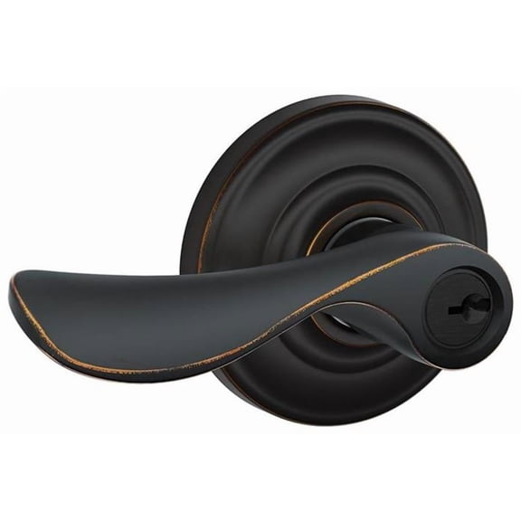 Schlage Fa51-Chp Champagne Single Cylinder Keyed Entry Door Lever Set - Bronze