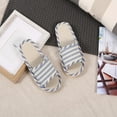 thumbnail image 4 of Willtoo Women's Men's Slippers Cotton Flax Casual Open Toe House Slippers Anti-Slip for Indoor Blue 7.5, 4 of 4