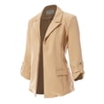 thumbnail image 1 of MixMatchy Women's Roll Up Sleeve Buttonless Stretchy Open Blazer, 1 of 7