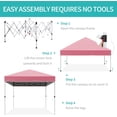 thumbnail image 2 of 10x10ft/8x8ft Pop Up Canopy Tent,Instant Portable Shelter w/3 Adjustable Heights,Wheeled Bag,8 Stakes,4 Ropes,Portable Shelter for Events Parties Camping, 2 of 6