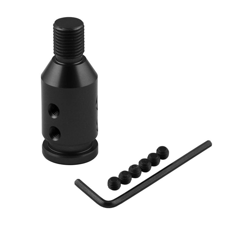 Black Universal Aluminum Shift Knob Adapter For Non Threaded Shifters