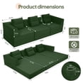 thumbnail image 2 of COMAX Futon Sofa Bed 3 Seater, 106" Convertible Sofa Bed Couches for Living Room, 4 in 1 Folding Boneless Sleeper Corduroy Couch Foam In a Box, Comfy Foldable Lounge Fold Out Floor Mattress, Green, 2 of 5