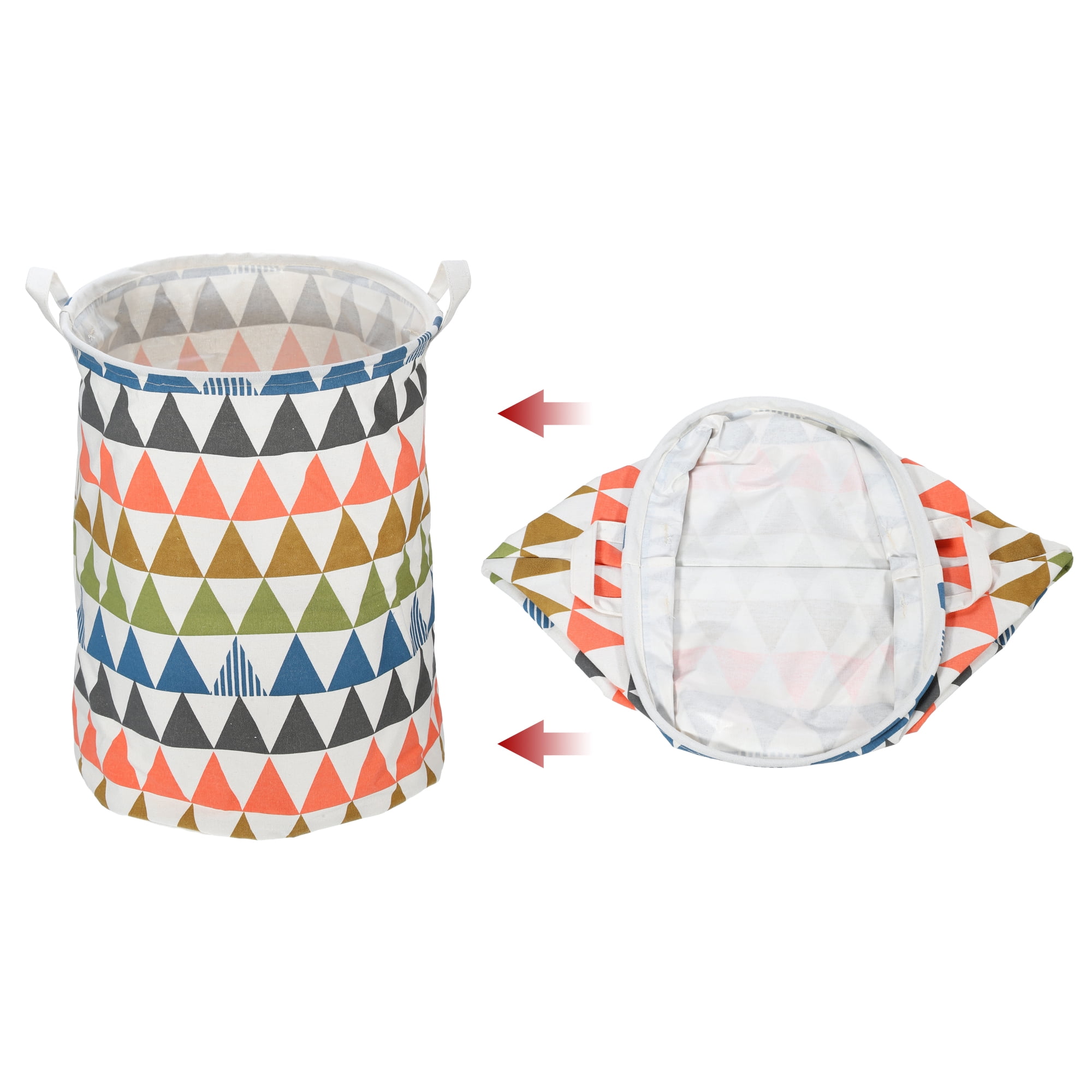 Unique Bargains Foldable Cylindrical Laundry Basket 15.75"x13.78" 40L Assorted Color