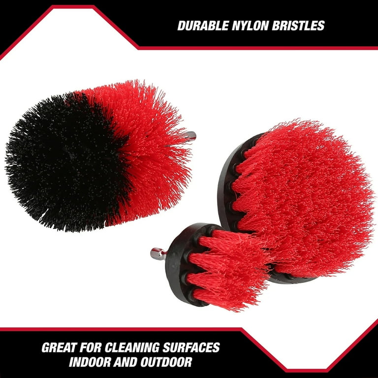 Hyper Tough Drill Scrub Brush Set with Nylon Attachments, 2 to 4