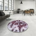 thumbnail image 3 of Ahgly Company Indoor Round Abstract Purple Abstract Area Rugs, 5' Round, 3 of 6