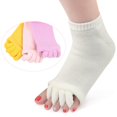 thumbnail image 2 of Mujeres Yoga Deporte 5 Separador De Dedo Calcetines Grueso Terry Punto Pie Alineación Dolor Alivio Masaje Calcetería Prevenir Calambres En Los Pies Corrector Ajustador De Juanetes, 2 of 5