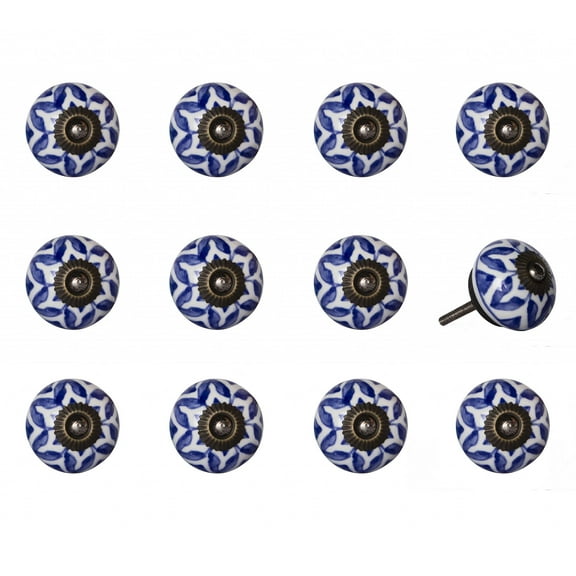 1.5" x 1.5" x 1.5" Ceramic Metal Multicolor 12 Pack Knob