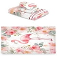 thumbnail image 2 of 3 Piece Bath Towels Set, Super Soft Absorbent Cute Flamingo Towels for Bathroom Gym Spa Hotel Decor Wash cloth, 2 of 7