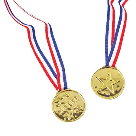 Plastic Gold Winner Medal USA Gift Party Olympics