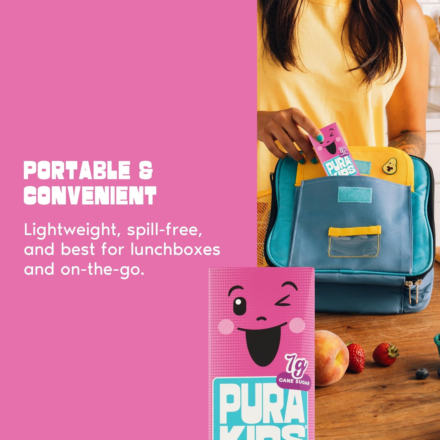 PURA Kids Box | Mixed Berry Fruit Extract Infused Drink for kids | 7g Of Pure Cane Sugar | Non-GMO | Vegan, No Artificial Sweeteners | Lunchbox Beverage with Paper Straw | 6.67 fl oz (200ml) 24-Pack