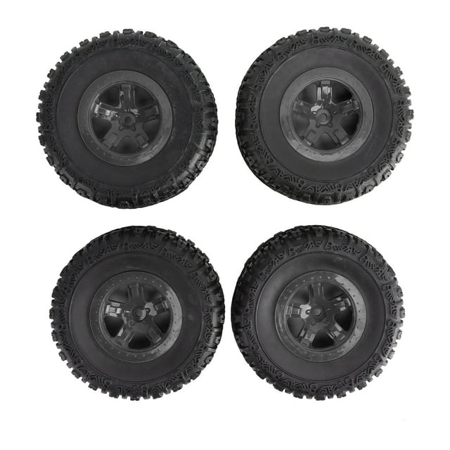 RC Short Course Truck Tires, Impact Resistant 4 Sets RC Wheels Great Grip For 1/10 RC Car Red,Black
