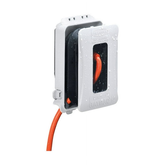 Hubbell Single Gang Vertical/Horizontal Mount White Expandable In-Use Outdoor Outlet Cover