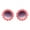 Pink, variant on White Daisy Flower Sunglasses Round Oversized Festival Floral Shades UV 400