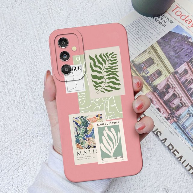 Funda de silicona líquida para Samsung Galaxy A14, A13, A, 14, A, 13, 4G, 5G, gato, Cactus, cuadrada Fivean unisex