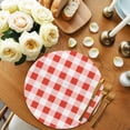 thumbnail image 2 of Orange Red Checkered Round Placemats Set of 8 for Dinning Tables,Heat-proof Braided Table Mats 13 Inch,Farmhouse Buffalo Plaid Washable Place Mat for Kitchen Restaurant Party Decor Table Setting, 2 of 9
