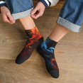 thumbnail image 3 of Pofeuu Red And Blue Fire Bird Print 30cm Socks, Adult Running Hiking Socks for Youth and Adult, 3 of 7