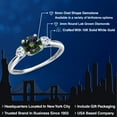 thumbnail image 2 of Gem Stone King 10K White Gold Green Mystic Topaz and White Topaz 3-Stone Ring for Women | 1.28 Cttw | Round 6MM | Gemstone November Birthstone | Size 7, 2 of 6