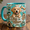 Black, variant on Dog Mom Mug 3D Effect Teal Puppy Coffee Cup Gift for Dog Lovers