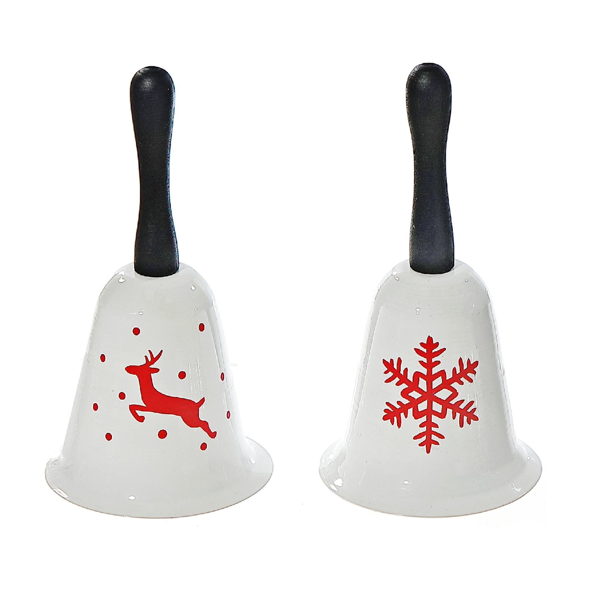 Metal Bell With Wooden Handle (With Print) (Asstd) - Set of 2