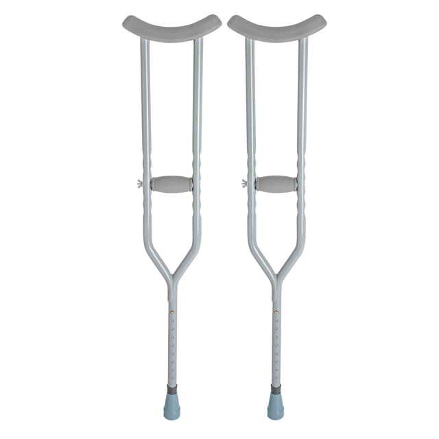Muletas bariátricas Dynarex de acero HD para adultos (1,60 m a 1,88 m) - Muletas bariátricas extra resistentes con almohadillas axilares y empuñaduras ajustables - Capacidad de 454 kg (1000 lb), 1 par