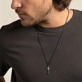 thumbnail image 4 of Cross Necklace for Men 925 Sterling Silver Black Cross Turquoise Pendant Christian Jewelry Religious Gifts for Men, 4 of 4