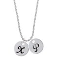 thumbnail image 1 of Delight Jewelry Silvertone Large Script Letter - X - 3/4'' Disc - Silvertone Script Initial Disc - P - Charm Necklace, 20"+3", 1 of 4