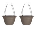 thumbnail image 1 of Macetas colgantes Eclipse de HC Companies para plantas de exterior: macetas ligeras para flores y hierbas (30,5 cm, color chocolate, paquete de 2), 1 of 4