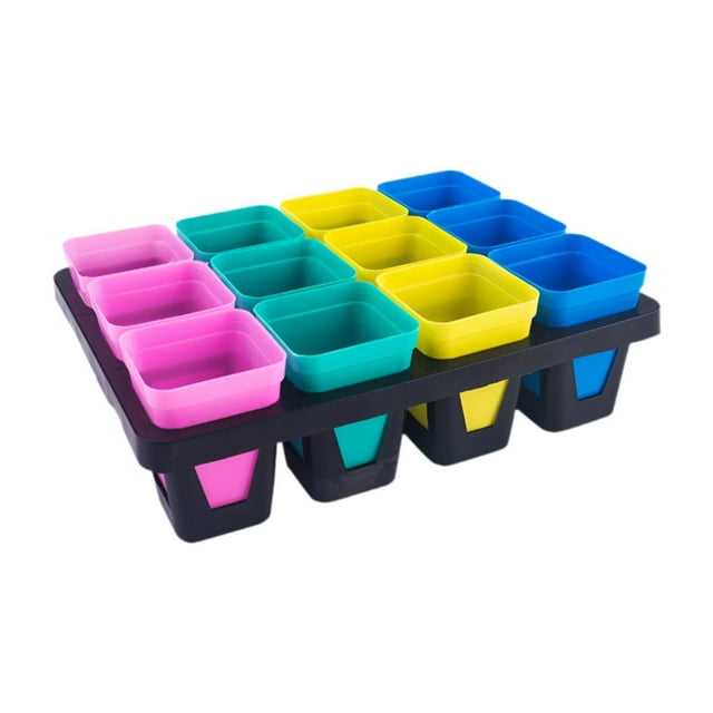 DYNWAVECA Nursery Pots Tray Plant Pot Carry Holder Wear Resistant Convenient with Plant Pot Reusable Transporting Planting Planter Tray 12 Cell