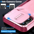 thumbnail image 3 of Dteck Case for iPhone 15 Pro,Shockproof TPU+PC Armor Case Slide Lens Protection Cover for iPhone 15 Pro,Pink, 3 of 7