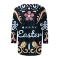 thumbnail image 5 of IROINNID Womens Fashion Retro Round Neck Graphic Printed Loose Comfy Tops Blouse Three Quarter Sleeve Spring, 5 of 5