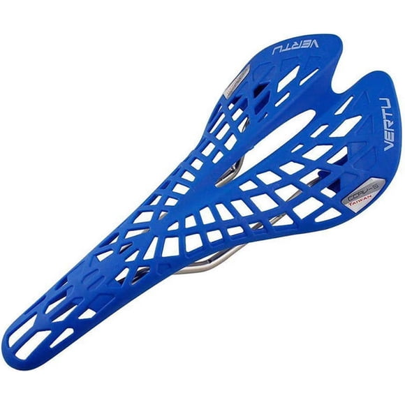 Vertu Ultra Light Cycling Bicycle Saddle Hollow Spider Ergonomic Shock Absorption, Blue