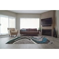 thumbnail image 3 of Spirals Abstract Pattern Area Rug Carpet in Black Grey Blue, 4x6 (3'11" x 5'7", 120cm x 170cm), 3 of 5
