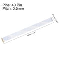 thumbnail image 2 of Unique Bargains FFC Cable 0.5mm Pitch 40 Pin 250mm Flat Ribbon Cable for LCD Screen A Type 2 Pack, 2 of 6