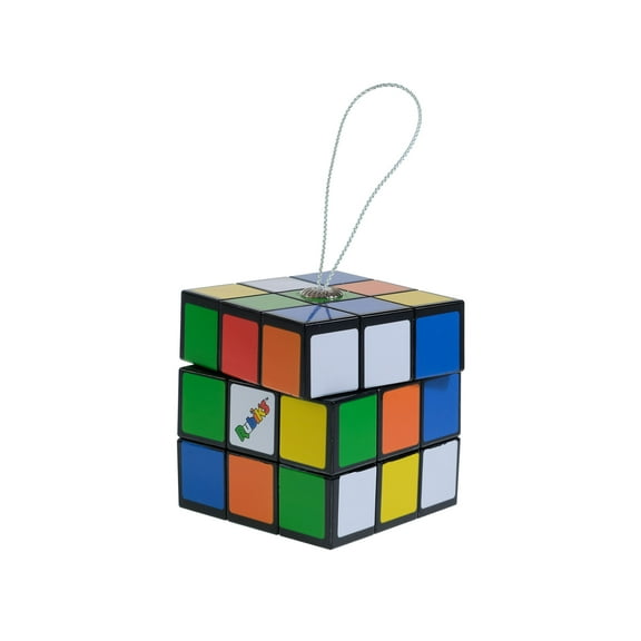 Rubik`S Cube Christmas Ornament, 4 inches Tall, Multi-Color, Plastic, By Ruz