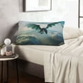thumbnail image 6 of Uemuo Cloud Sky Green Dragon Print Throw Pillow Case – Cozy & Soft Cushion Cover, Hypoallergenic Pillow Case for Sleeping, Perfect for Women with Envelope Closure-14"x20", 6 of 6