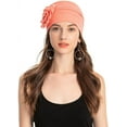 thumbnail image 3 of Dalrosia Women Turban Beanie Hat with Flower Chemo Headwear Elastic Head Wrap Cap, 3 of 7