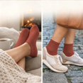 thumbnail image 4 of 10 Pairs Women's Solid Color Ankle Socks, Ribbed Casual Short Socks with Orange, 4 of 8