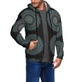 thumbnail image 2 of Wukai Mandala Print Men's Zip-Up Hoodie,Fleece Full-Zip Hoodie for Men, Hooded Sweatshirt-Small, 2 of 5