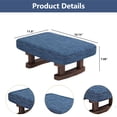 thumbnail image 5 of Modern Multifunctional Wood Ottoman, Small Velvet Fabric Footrest with Non-Skid Legs, Rectangular Stool for Couch, Desk, Office, and Living Room (Navy), 5 of 9