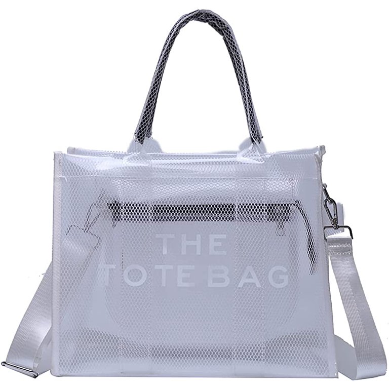 PVC Transparent Tote Bag for Women Simple Large capacity Tote Bag Crossbody Tote  Bag Handbag Zipper Fashion Tote Bag 