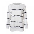 thumbnail image 2 of Baywell Womens Loose Crewneck Casual T-Shirt Top Soft Striped Long Sleeve Tunics Tee To Wear With Leggings, 2 of 8