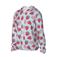 thumbnail image 2 of Pofeuu Strawberries Print Sun Protection Outdoor Lightweight Full Zip UV Cooling Hoodie Long Sleeve Summer Clothing for Outdoor Hiking-X-Large, 2 of 5
